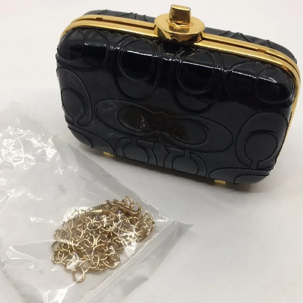 Coach Black Patent Leather Raised 